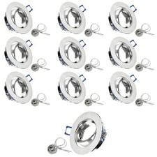 10er Set Einbauleuchtenn Projecteurs Encastrés Spots pour LED GU10 Alu Brossé