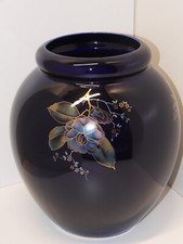 *ANCIEN GRAND VASE CERAMIQUE FAÏENCE de ROANNES COOMANS N° 1205 BLEU de FOUR  D