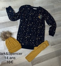 Mark& Spencer 14 ANS FILLE : Robe Bonnet COLLANTS Harry Potter Hiver TBE