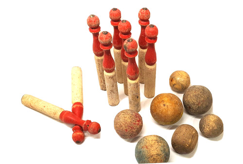 Très ancien jeu quilles - très, 9