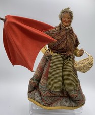 Ancien santon  Simone JOUGLAS  30 cm Signature  sous le socle Femme parapluie