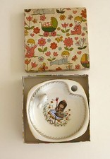 Ancienne assiette bouillie Bébé porcelaine de Chauvigny - Bouchon Canard - Neuve
