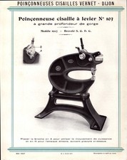 DIJON (21) ATELIER de CONSTRUCTION / POINCONNEUSE CISAILLE N°103 "VERNET" Tract