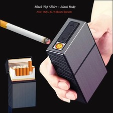 Briquet et étui cigarettes 2 en 1 USB rechargeable, étui 20 cigarettes, élégant,