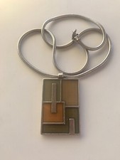 Scooter - Collier Pendentif Vintage - Design Géométrique Abstrait - Email Resine