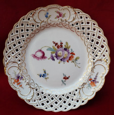 Assiette SAXE Porcelaine HERMANN OHME Décor n°2 Bouquet floral peint main XIXème