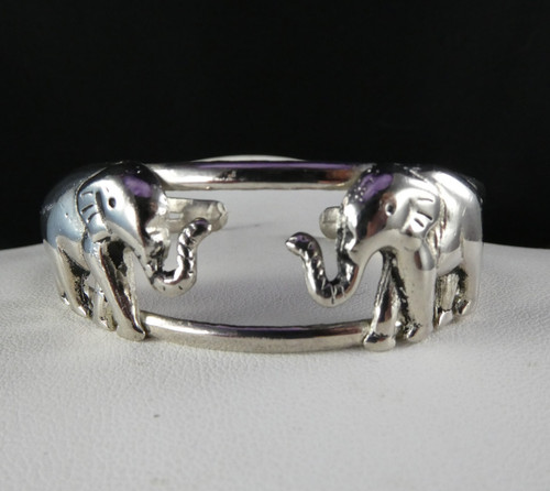 Silver tone elephant cuff - tone,