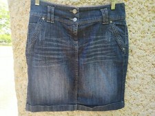 JUPE en Jean femme ado taille 42 marque Cache cache Effet used été toutes saison