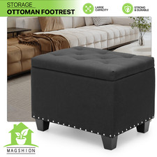 Microfiber storage ottoman - microfiber,