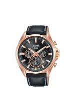 Pulsar Gents Chronographe Bracelet Cuir 44mm 10ATM Montre PT3A28X1