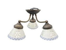 Applique Lampe Plafonnier Laiton Maison Meubles A 3 Points Lumière Avec Poteries