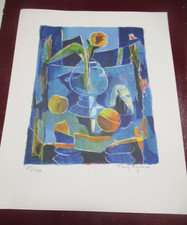 TONY AGOSTINI LITHOGRAPHIE ORIGINALE SIGNEE "NATURE MORTE" 1960 Tirage 140 EX.