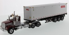 DIECAST MASTERS - Camion cabine bordeaux avec porte container et container WE...
