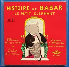 Livre disque  45 TOURS -Histoire de Babar -le petit elephant 1957 tbe