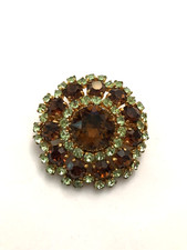 Broche orné de Strass et métal doré Vintage Années 50's 60's