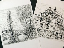 Lot 2 gravures Pointe sèche