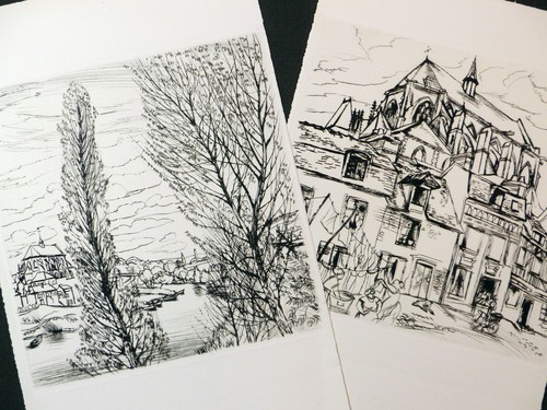 Lot gravures pointe - lot,