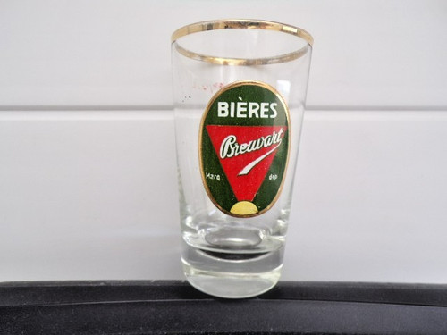 Verre ancien emaille 12cm - emaille,