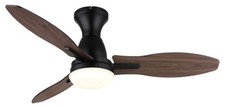 107cm Ventilateur de plafond avec Télécommande Gale Noir Éco Ventilateur LED