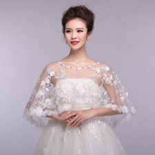 Femmes Mariage Noces Boléro Dentelle Châle Enveloppant Veste Cape