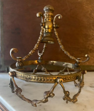 lustre bronze doré et laiton, ruban de roses, ancien , fin 19 eme