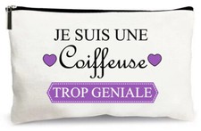 trousse beige je suis une coiffeuse trop géniale idée cadeau rangement