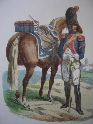 Gravure carabinier en - gravure, d'un