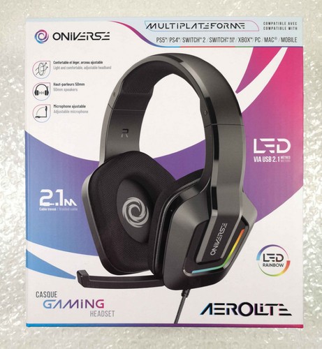 Casque gaming filaire led - casque,