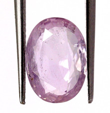 Saphir Naturel Fancy De Couleur Rose Lilas 4,18 Ct Oval 11 X 8 Mm
