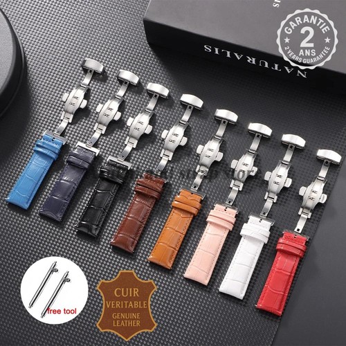 Bracelet montre cuir acier - bracelet, de