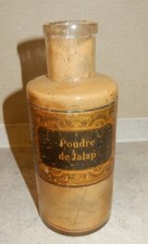 ANCIENNE FIOLE VERRE SOUFFLÉ POUDRE DE JALAP MÉDICAMENT PHARMACIE MEDECINE
