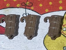 PLAYMOBIL x3 GAUCHERS MARRON FONCÉ ÉPÉES ARMES MÉDIÉVALES GAULOIS VIKINGS