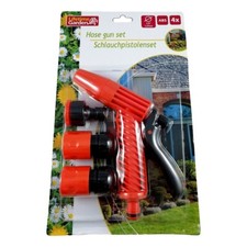 4pcs Pistolet d'Arrosage pour Tuyau + Raccords Jardin Pelouse Jet Pulvérisateur