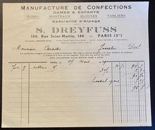 Facture ancienne, confections