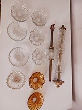 Lot Divers Pièces Détachées Lustre Ancien Bronze Pampilles