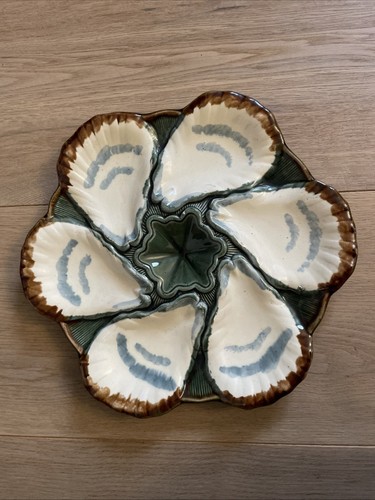 Antique french oyster plate - antique,