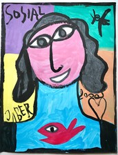 JABER  GOUACHE ORIGINALE SUR