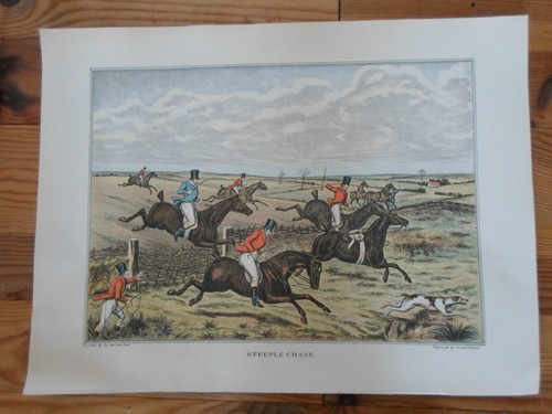 Gravure chasse cour - chasse,
