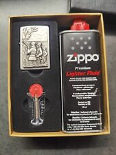 coffret Zippo Chromé Amazing Firefighters Flames Emblem Pompiers 