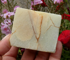Marbre Blanc Onyx Ivoire scié 5.5x4.5cm Turquie minéraux pierre lithothérapie