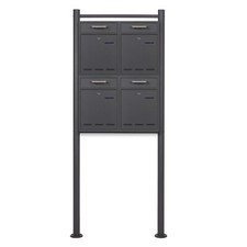 2x2 Boite aux lettres V53 Anthracite Pied de support Courrier Porte-nom