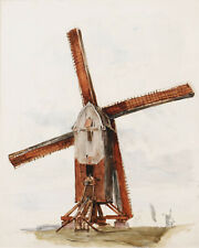 Gustave GUILLAUMET peintre orientaliste dessin aquarelle tableau moulin à vent