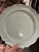 Plat Terre Cuite Moustiers Faïence Fine Ancien Vaisselle Céramique Creil Blanche