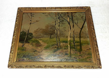 ANCIENNE PETITE HUILE SUR CARTON BOULLIE CADRE BOIS + STAFF SIGNATURE PHOTO 2