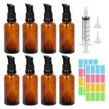 Lot de 8 bouteilles en verre vides de 50 ml - Marron - Distributeur de lotion...
