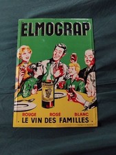 Tole Publicite Plaque Elmograp Vin Biere Pub Originale Ancienne