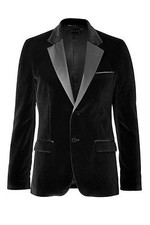 Hommes Velours Veste Blazer Italien Noir Créateur Mariage Marié Smoking Casual