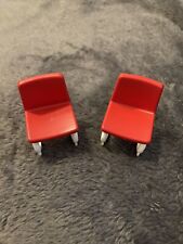 PLAYMOBIL : lot 2 chaises Rouge Et Blanche Maison