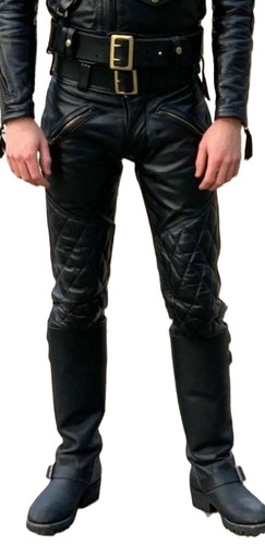 Pantalon cuir véritable - cuir,