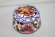Bonbonnière en faïence de Gien, décor Pivoines, diamètre 9.5 cm
